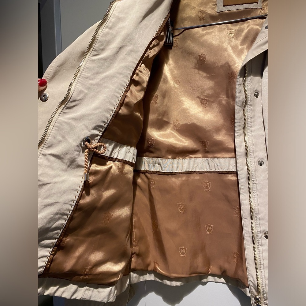 Massimo Dutti Short Beige Utility Jacket Coat Large Size 10 perfect - Picture 4 of 9